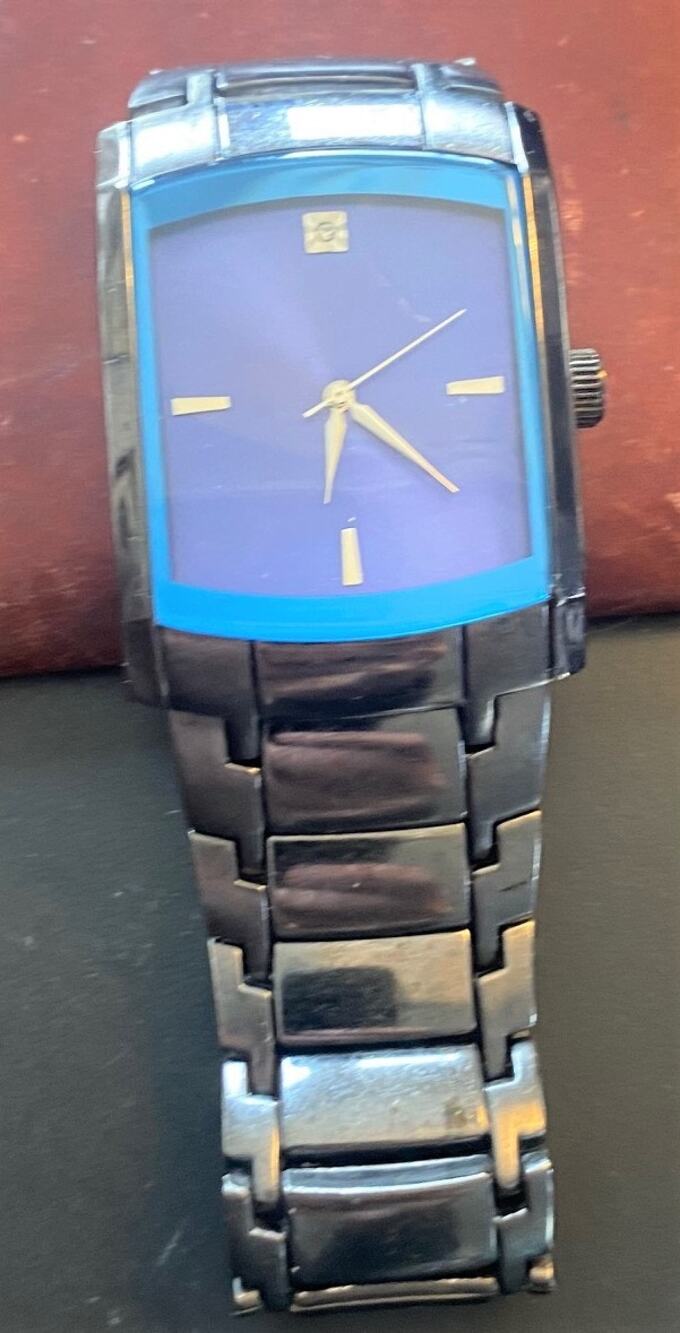 Men's 36mm Black Watch, Blue Crystal, Heavy Construction